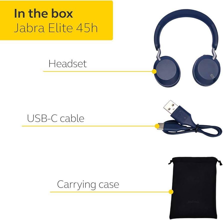 Jabra Elite 45h Wireless Headphones - Navy - photo 2