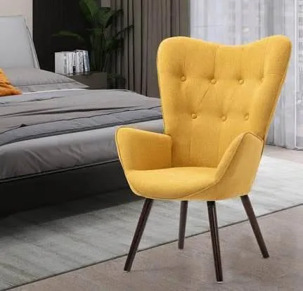 Upholstered Yellow Armchair Elegant, Cozy Accent Chair image indicator(2)