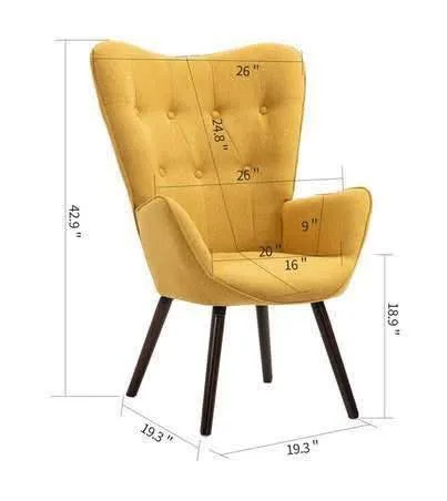 Upholstered Yellow Armchair Elegant, Cozy Accent Chair image indicator(3)