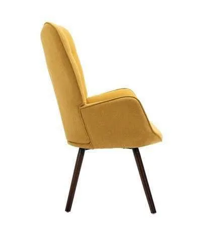 Upholstered Yellow Armchair Elegant, Cozy Accent Chair image indicator(4)