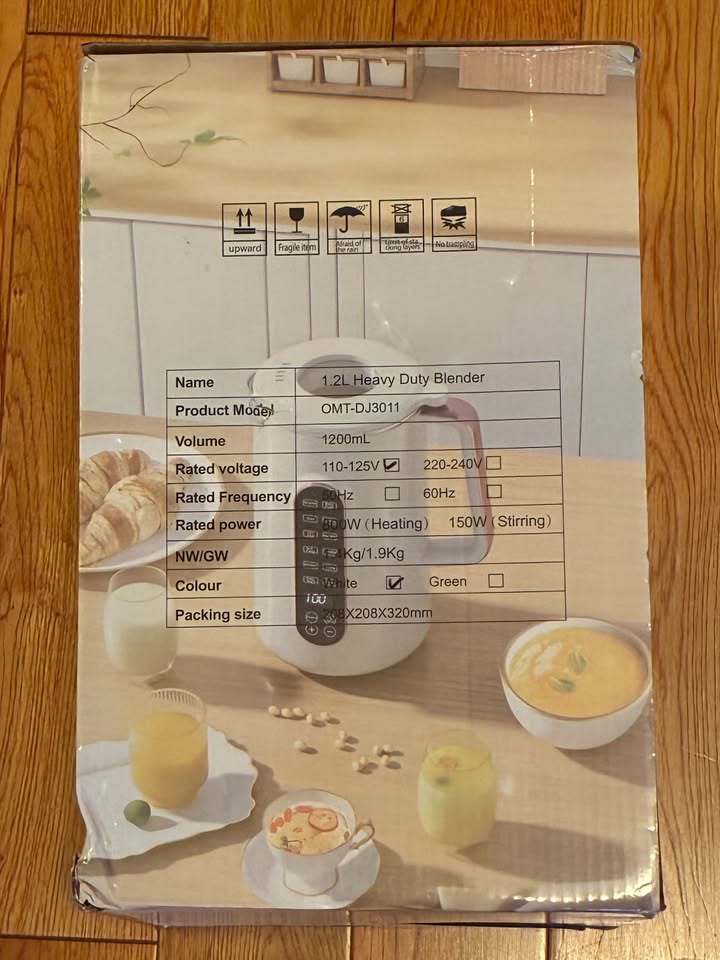 1.2L Heavy Duty Blender, model OMT-DJ3011, White, Brand new - photo 2