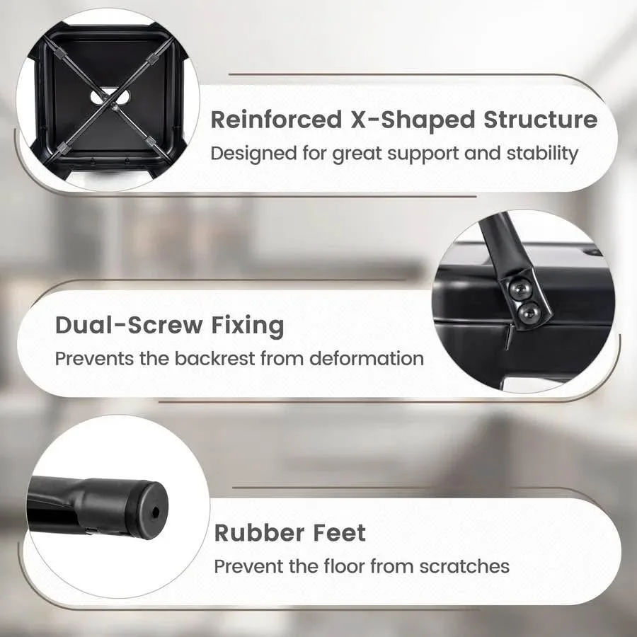 Metal Bar Stools Set of 4, 30" High Back Chairs #2409 image indicator(7)