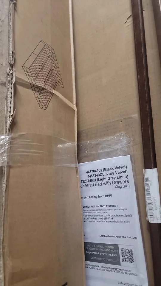 DHP King Black Wood Tufted Bed with Storage Headboard image indicator(4)