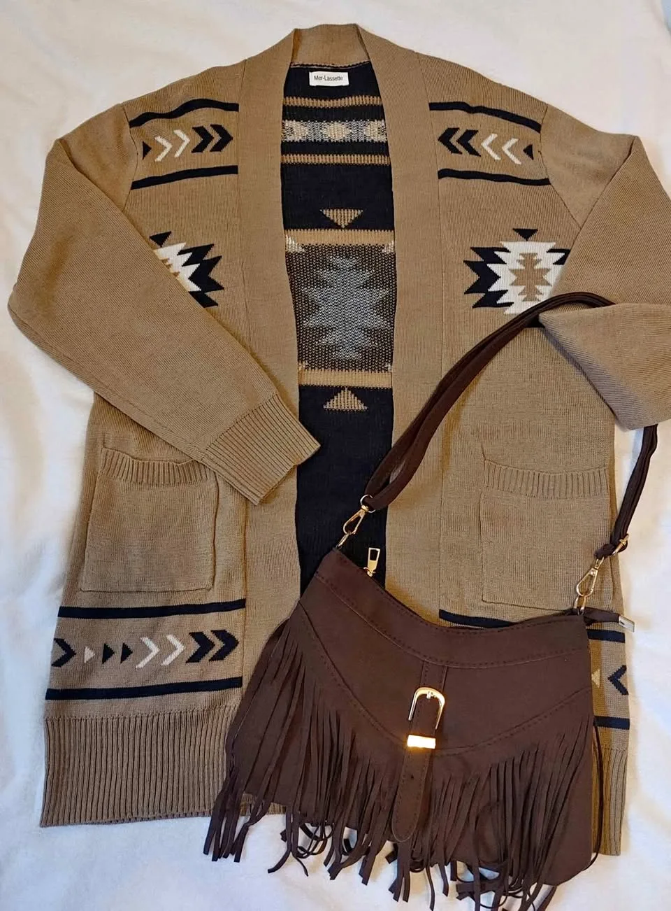 Ladies Cardigan with Tassel Purse thumbnail