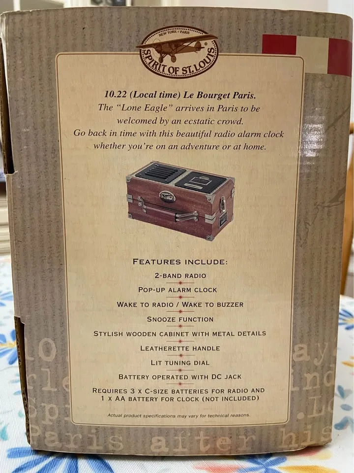 Vintage Spirit of St. Louis Radio Alarm Clock *New! image indicator(2)