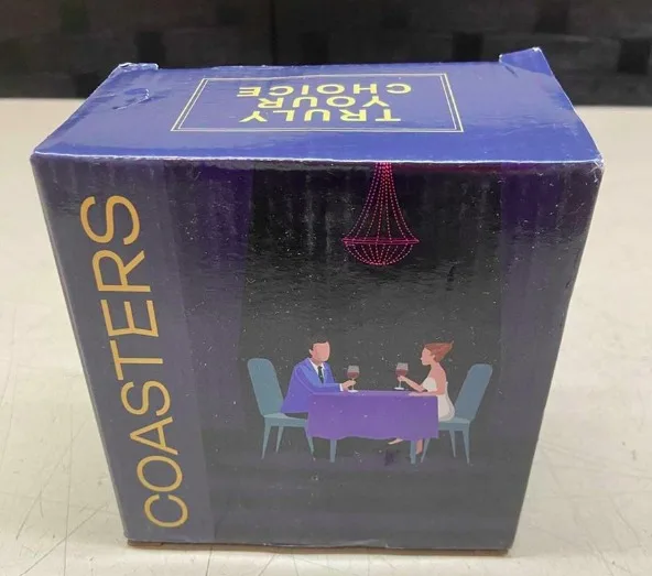 Brand New Coasters - 6 White and Gold w/ Holder image indicator(4)