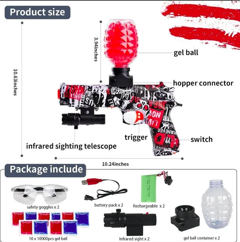 Brand New in Box 2 x Gel Ball Blaster Set image indicator(2)
