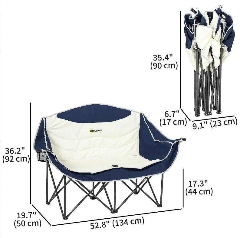 Brand New in Box Double Camping Chair with Cup image indicator(2)
