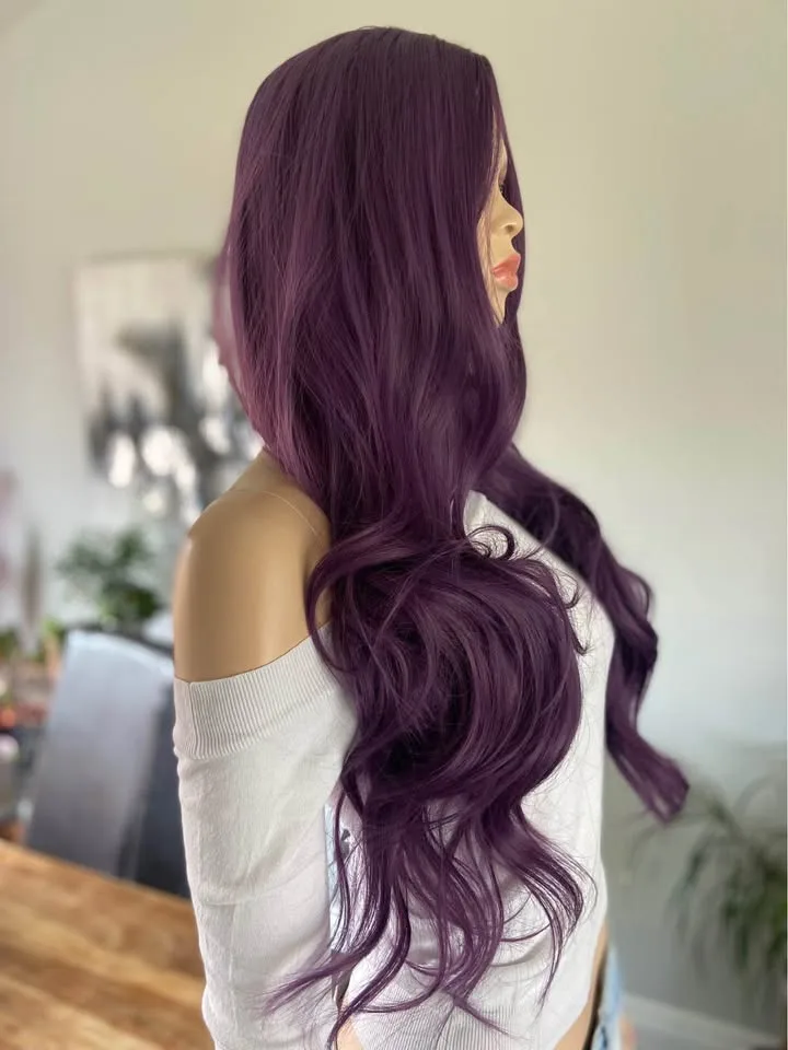 BRAND NEW: 34” Long Wavy Purple Synthetic Wig (2287) image indicator(3)