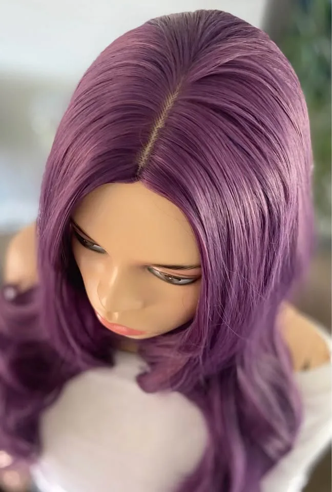 BRAND NEW: 34” Long Wavy Purple Synthetic Wig (2287) image indicator(7)