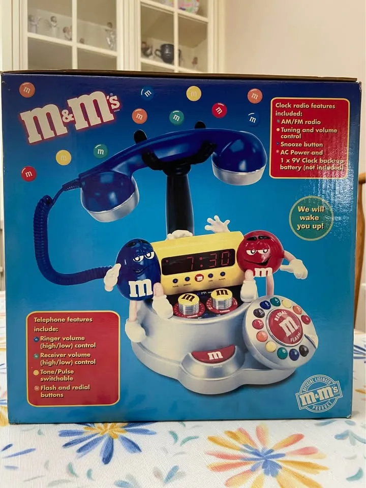 Vintage M&M’s Clock Radio Phone *New in Box! image indicator(2)