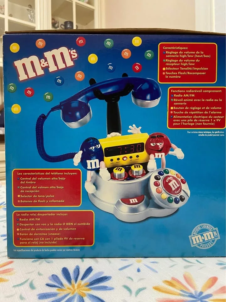 Vintage M&M’s Clock Radio Phone *New in Box! image indicator(4)