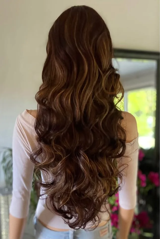 28” Wig - Dark Brown Caramel Highlights image indicator(3)