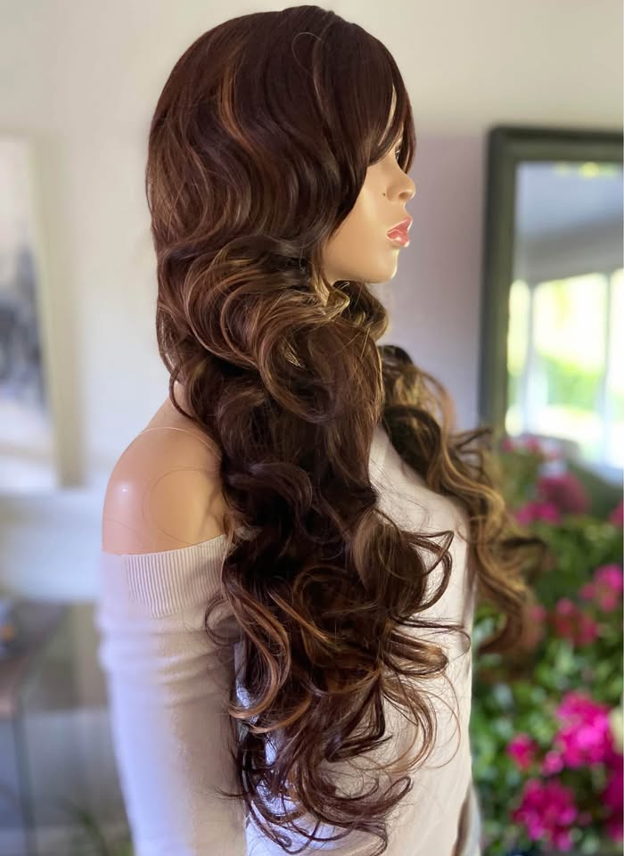 28” Wig - Dark Brown Caramel Highlights - photo 5