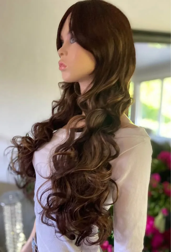 28” Wig - Dark Brown Caramel Highlights image indicator(6)