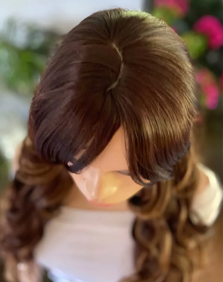 28” Wig - Dark Brown Caramel Highlights image indicator(8)