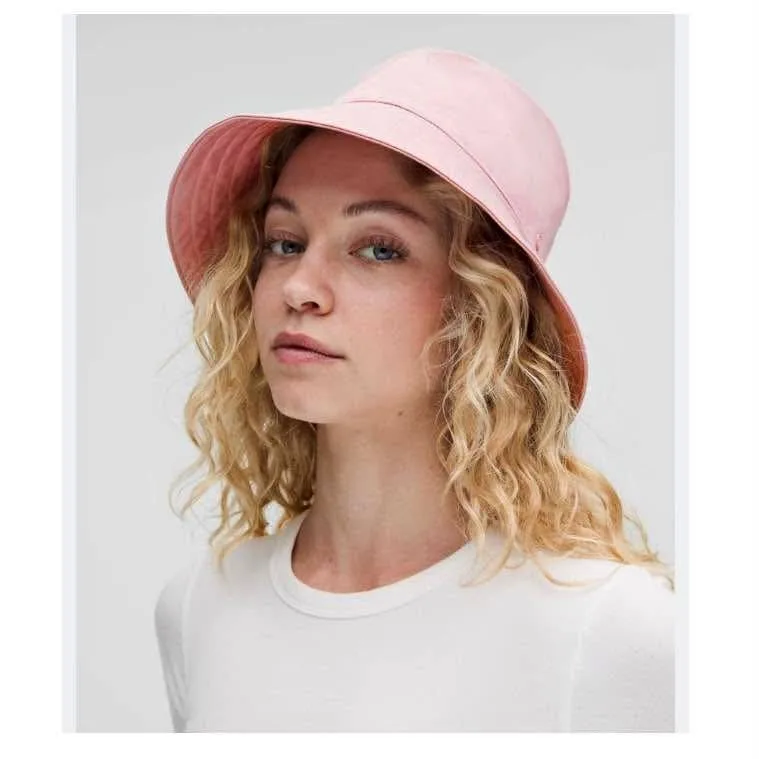 NWT Lululemon Cotton Twill Wide-Brim Hat - Pink Haze, Size M/L thumbnail