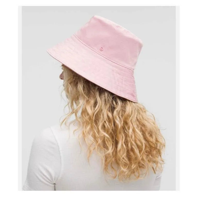 NWT Lululemon Cotton Twill Wide-Brim Hat - Pink Haze, Size M/L image indicator(2)