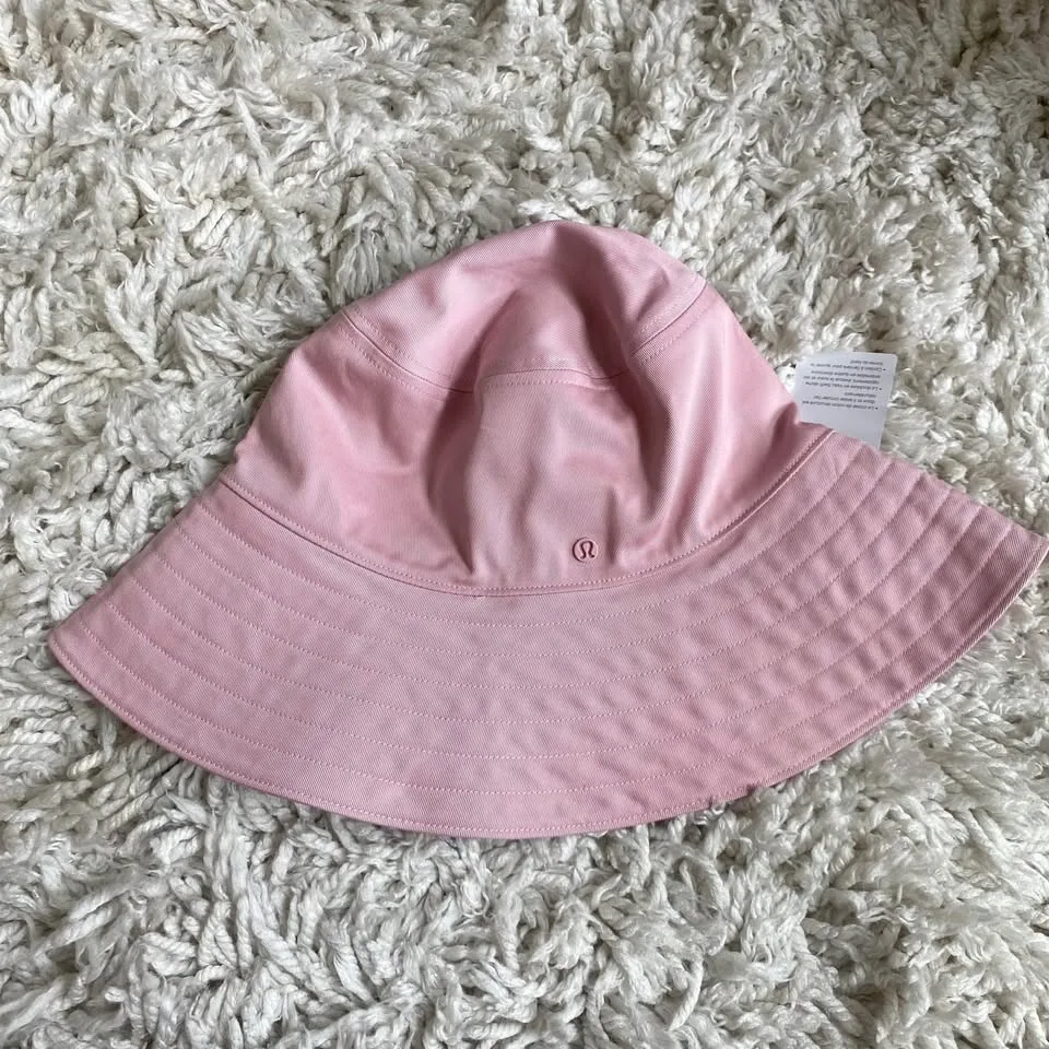 NWT Lululemon Cotton Twill Wide-Brim Hat - Pink Haze, Size M/L image indicator(4)