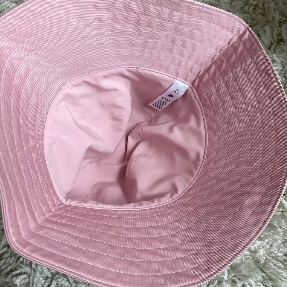 NWT Lululemon Cotton Twill Wide-Brim Hat - Pink Haze, Size M/L image indicator(6)