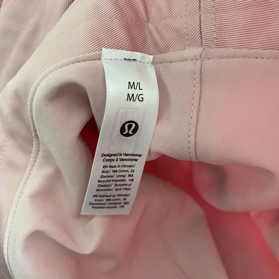 NWT Lululemon Cotton Twill Wide-Brim Hat - Pink Haze, Size M/L image indicator(7)