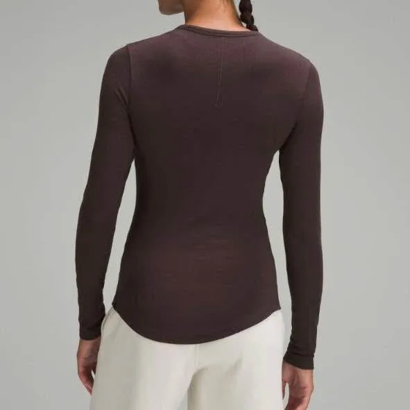 NWT Lululemon Hold Tight Long-Sleeve Shirt - Size 4, Espresso image indicator(2)