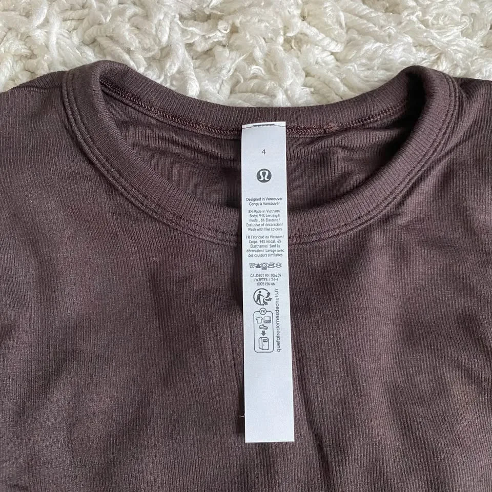 NWT Lululemon Hold Tight Long-Sleeve Shirt - Size 4, Espresso image indicator(4)