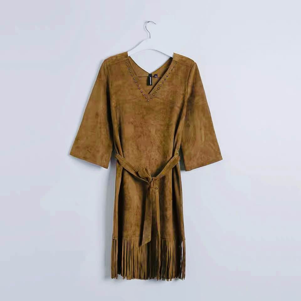 C&A Long Sleeve Fringe Dress - Size S