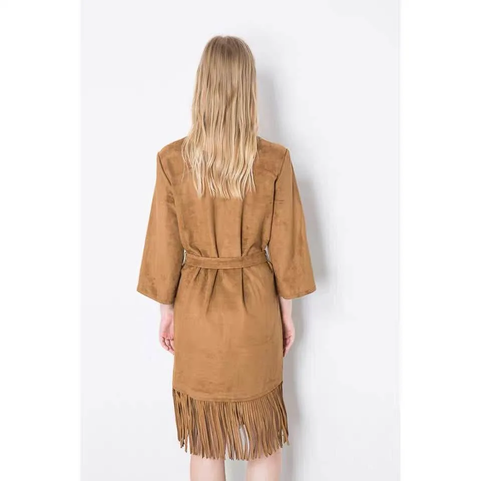 C&A Long Sleeve Fringe Dress - Size S image indicator(3)