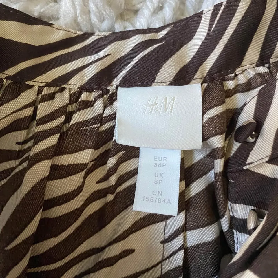 H&M Zebra Pattern Long Sleeve Dress image indicator(2)