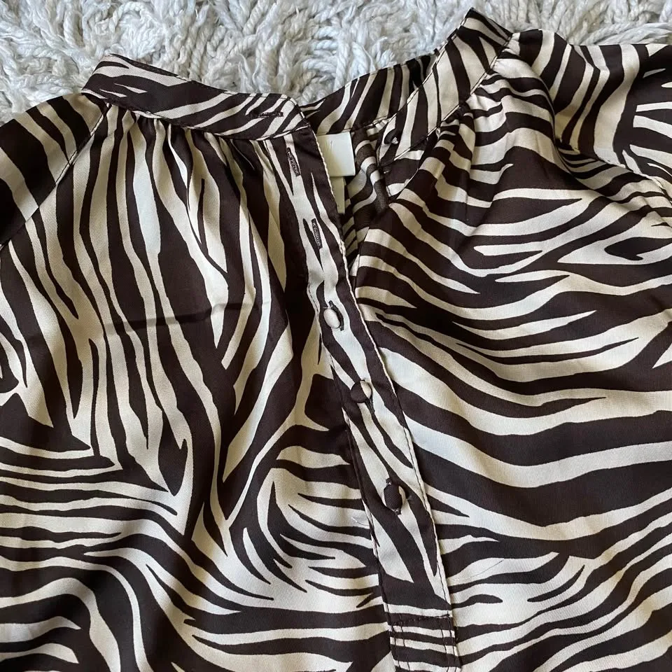 H&M Zebra Pattern Long Sleeve Dress image indicator(4)