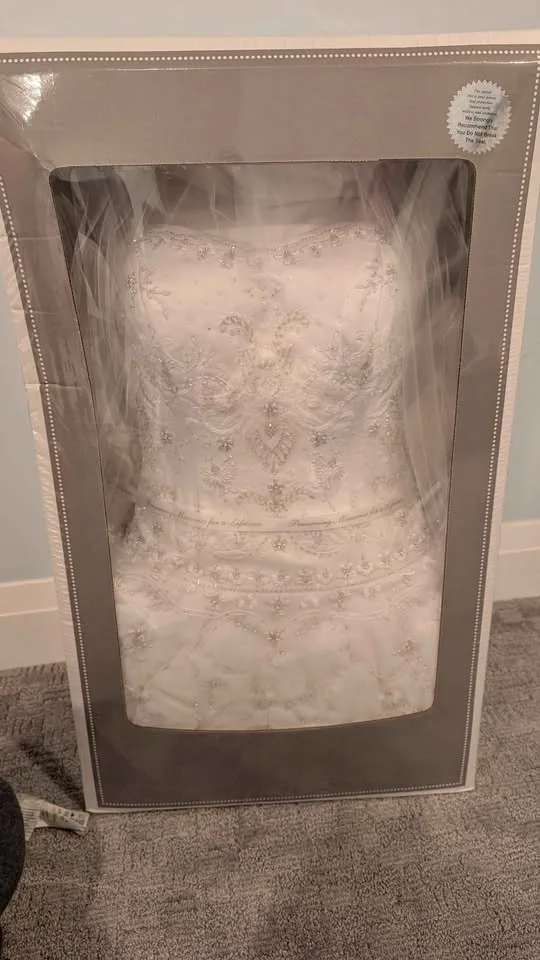 Oleg Cassini Beaded Wedding Dress (Bust 32, Waist 26) image indicator(2)