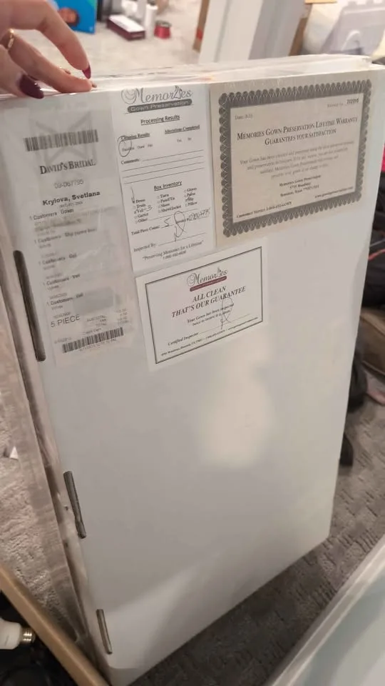 Oleg Cassini Beaded Wedding Dress (Bust 32, Waist 26) image indicator(3)