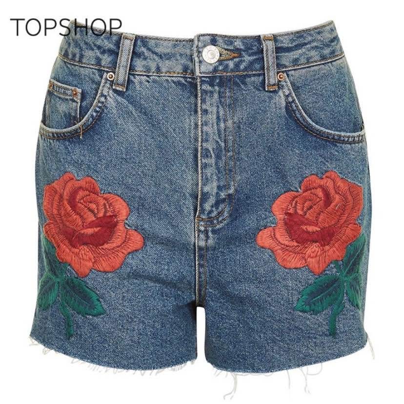 Topshop Rose Denim Shorts - Size 8