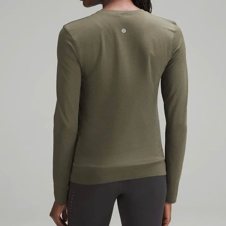 Lululemon Swiftly Relaxed Long Sleeve Shirt - Size 4, Army Green image indicator(2)