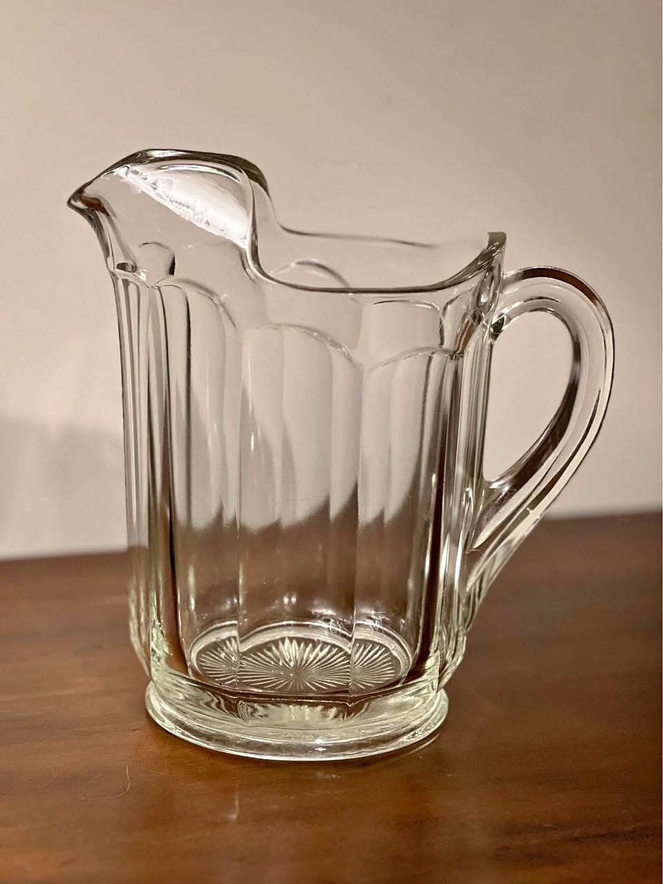 Vintage Clear Glass Pitcher