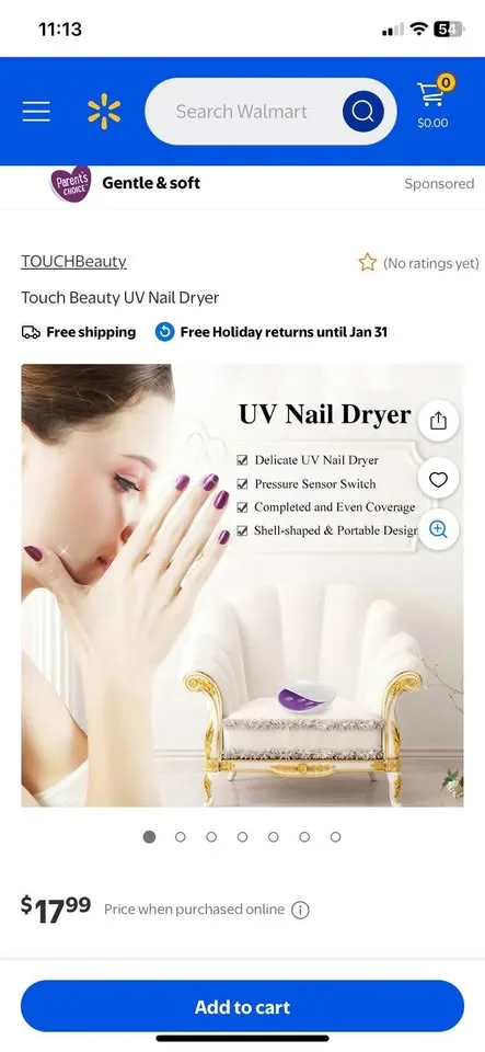 UV Nail Polish Dryer, by Touch Beauty. *New in Box! image indicator(8)