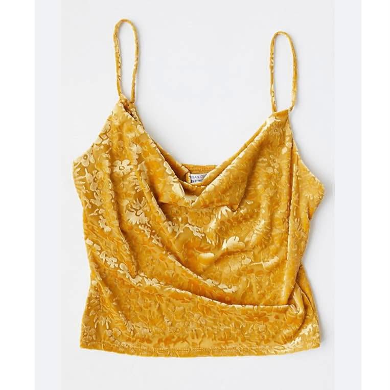 Urban Outfitters Esmie Burnout Velvet Cowl Neck Cami