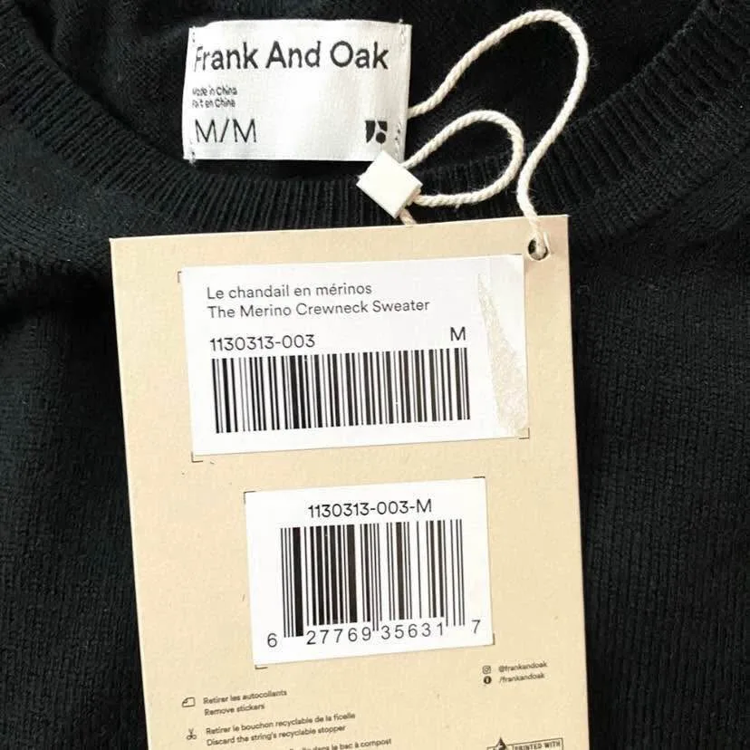 NWT Frank and Oak Merino Wool Crewneck Sweater image indicator(3)