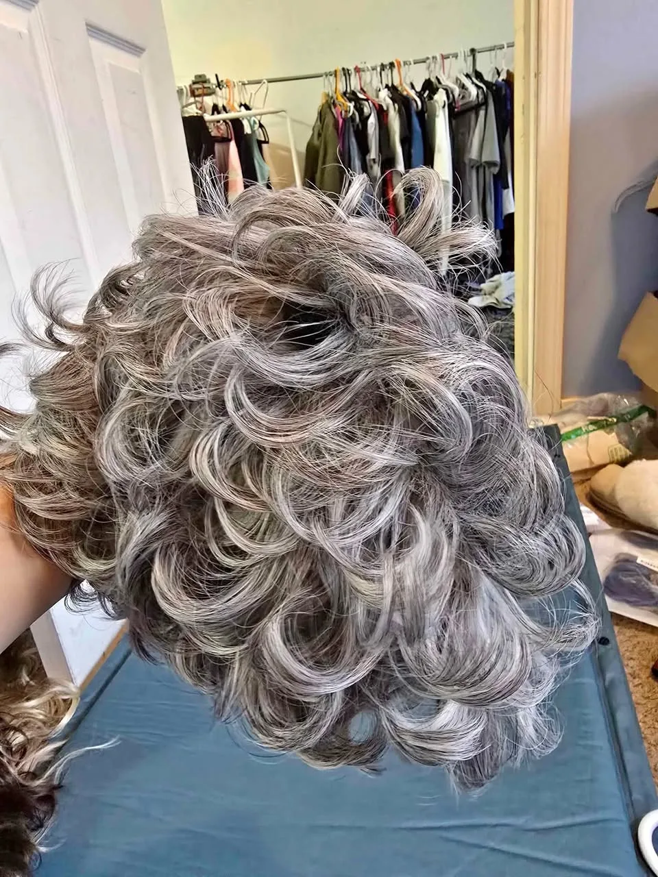 🎃 Halloween — Brand New Curly Gray Wig (Unisex Costume Hair) thumbnail