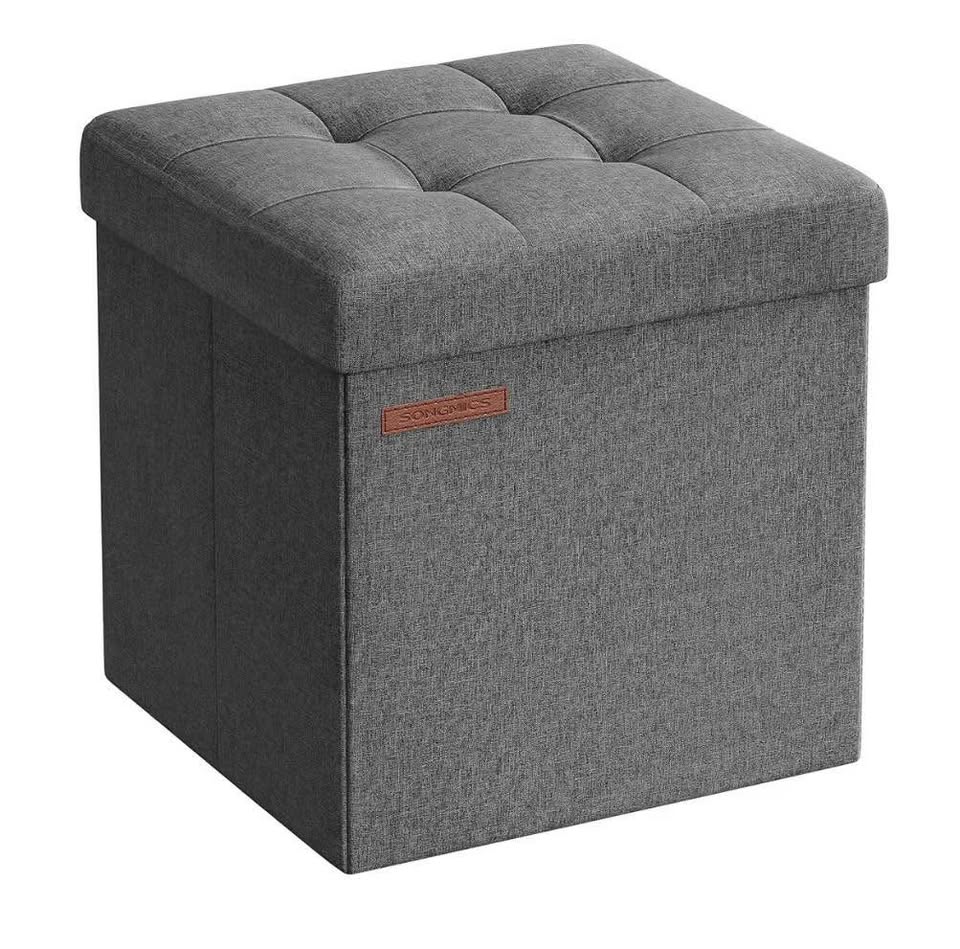 SONGMICS Folding Storage Ottoman – Brand New, Dark Gray – $20 - photo 4