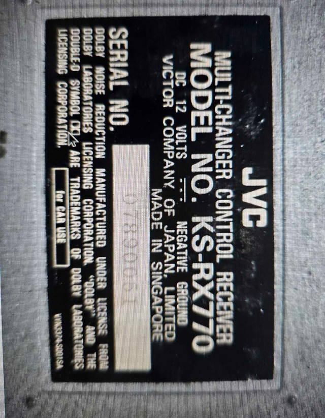 JVC KS-RX70 Receiver and 6 disc changer