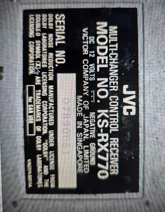 JVC KS-RX70 Receiver and 6 disc changer thumbnail