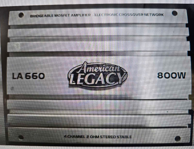 American Legacy LA660 800W 4-Channel Car Amplifier