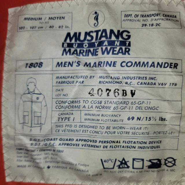 2 Mustang Buoyancy Marine Wear jackets. Medium and Large image indicator(7)
