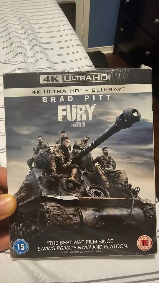 FURY 4K BLU RAY WITH SLIP. (NEW)
