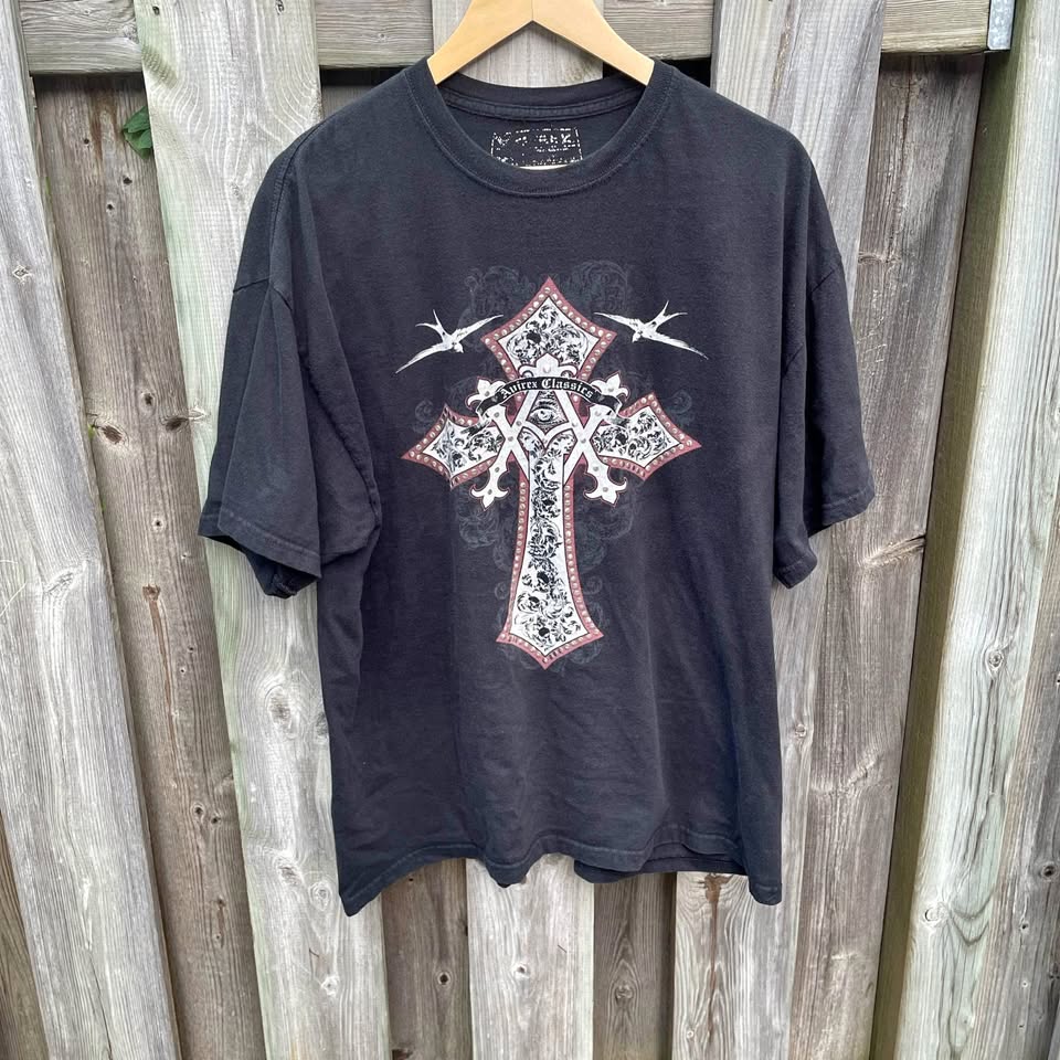 Vintage y2k affliction style avirex t shirt size xl✝️