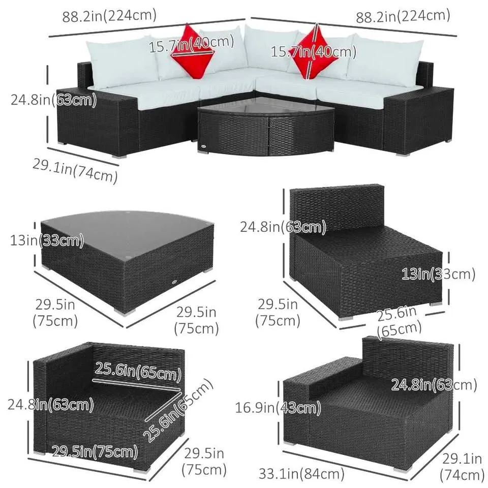Brand new 6pc patio sectional set. Assembled. Off season sale image indicator(4)