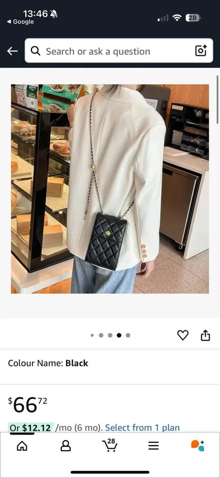 Women Quilted Square Flap Shoulder Bag image indicator(6)