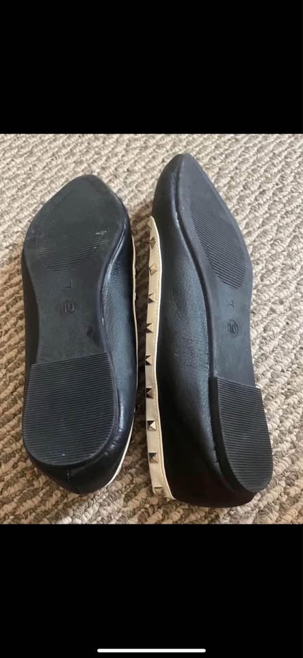 Size 10 Black & White Studded Womens Flats - photo 2